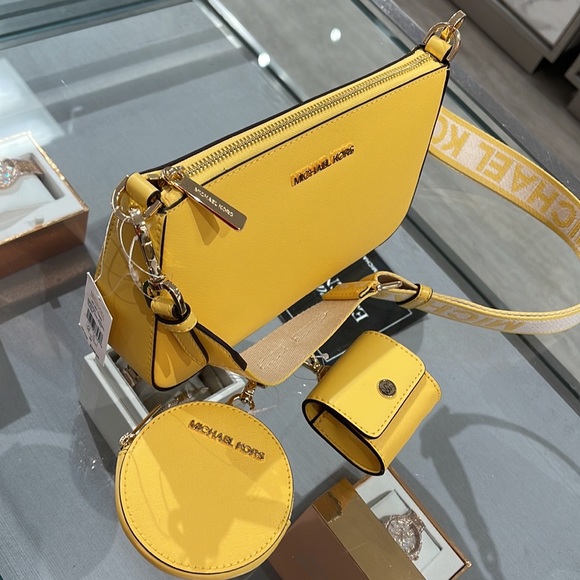 MICHAEL KORS JET SET TRAVEL SMALL SHOULDER CROSSBODY BAG WITH TECH ATTCH AIRPOD - Picture 4 of 16